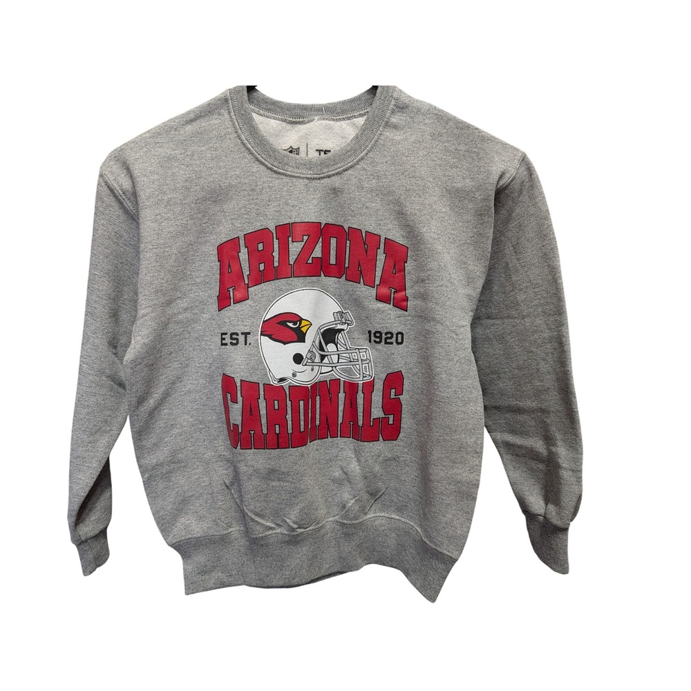NFL Team Apparel Arizona Cardinals Kids S Gray New Fleece Graphic Sweatshirt